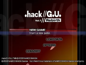 Dot Hack G.U. Vol. 1 - Rebirth -Terminal Disc screen shot title